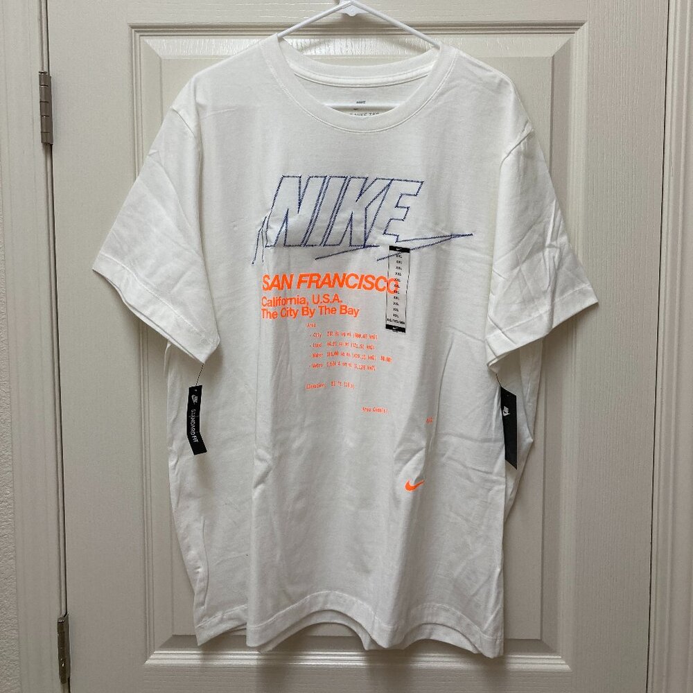 Nike San Francisco T-Shirt Mens XXL White Embroidered The City By The Bay NWT